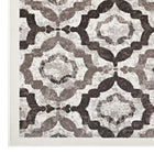 Modway - Kalinda Treillis rustiques vintage marocains Tapis de 5 pi l x 8 pi L - Brun, beige et ivoire-Polypropylène 100% à thermofixation douce