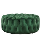 Modway - Amour Gros rond à boutons touffés Performance Velvet Ottoman - Émeraude-Capacité de poids de l’ottoman : 330 lb