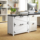 HOMCOM - Caisson de classement 2 tiroirs, support d’imprimante pour bureau à domicile - blanc-Surfaces recouvertes de mélamine résistantes à l'usure 