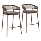 Zuo - Skye Tabouret de bar - Brun - Ensemble de 2-Finition conçue pour l’extérieur