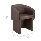 Modway - Verity Barrel Back Cuir végane Chaise à manger - Espresso-Rembourrage en mousse dense