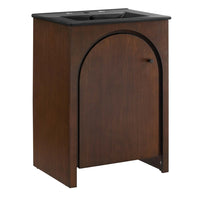 Modway - Appia 24" Vanette de salle de bain - Noir noyer-Charnières à fermeture douce