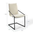 Modway - Pitch Tissu rembourré Fauteuil à manger - Noir beige-Cadre géométrique