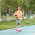 Qaba - Trottinettes pliantes légères avec roues lumineuses, guidon à 4 niveaux - rose-Cadre en métal solide supportant jusqu'à 110 lb (50 kg) 