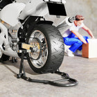 HOMCOM - Support élévateur pour motocyclette-Béquille arrière avec fourches en U réglables de 8,9 po à 13,8 po (225-350 mm) et fourches en L réglables de 9,1 po à 13 po (230-330 mm)
