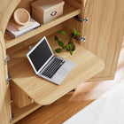 Modway - Calista 63 po voûté Armoire de rangement avec bureau pliant - Chêne-Bureau pliant intégré