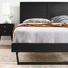 Modway - Marlee Bois Plate-lit complet avec cadre angulaire, Noir-Capacité de poids : 600 lb