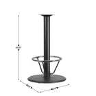 Flash Furniture Base ronde de table de restaurant de 24 po Pied central de 4 po de diamètre à hauteur du bar et anneau de pied-Configuration de base ronde