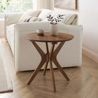 Modway - Crossroads Rond 24 po Bois Table d’appoint - Noyer-Placage de frêne