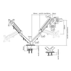 Intekview - Support de moniteur double avec ressort à gaz-Fente VESA en forme de trou de serrure pour une fixation et un détachement rapides