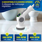 Bell+Howell - Scrubtastic Pro Brosse de douche électrique rotative multifonction rechargeable avec 3 têtes de brosse rotatives-Manche extensible - s’étend jusqu’à 99 cm pour atteindre plafonds, aérations et zones en hauteur réduit l’effort et évite les gestes risqués