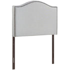 Modway - Curl Nailhead Tapis Tête de lit jumelée, Gris ciel-Tête de lit contemporaine