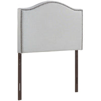 Modway - Curl Nailhead Tapis Tête de lit jumelée, Gris ciel-Tête de lit contemporaine