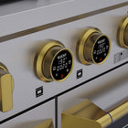 Kucht - 60 po Série KXP Cuisinière double énergie Propane - Acier inoxydable/Or-Les grilles robustes en fonte diffusent une chaleur intense et permettent de déplacer les ustensiles d’un foyer à l’autre sans les soulever