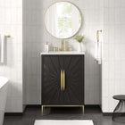 Modway - Awaken 24" Vanette de salle de bain - Blanc Noir-Bassin d’évier en céramique
