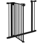 PawHut - Barrière pour animaux de compagnie de 74 à 81 cm de large avec porte, barrière pour chien d'intérieur pour escaliers-Largeur réglable, adaptée à différentes tailles