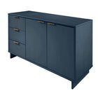 Manhattan Comfort - Buffet moderne Granville 140 cm - Bleu Minuit-Assemblage à domicile requis Tout le matériel inclus