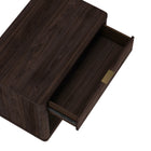 Manhattan Comfort - Ensemble de 2 tables de chevet modernes Evelyn 32" à 1 tiroir - Marron-Conception de base de balai à plateforme surélevée permettant un nettoyage facile