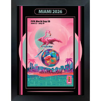 Miami 2026 FIFA World Cup - Photoglass encadre - 20" x 26"-Affiche officielle de ville hote FIFA Coupe du Monde 2026