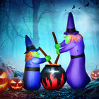 HOMCOM - 5 - 5 pieds gonflable colouré Halloween 2 sorcières affichage LED extérieur cour-3 lumières LED internes pour créer un affichage nocturne lumineux 