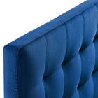 Modway - Lily Biscuit Touffé Performance Velvet Tête de lit Queen, Marine-Rembourrage en mousse dense
