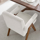 Modway - Lyra Tissu Chaise de salle à manger Ensemble de 2 - Tissu ivoire-Rembourrage en mousse dense