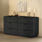 Manhattan Comfort - Commode double contemporaine moderne Chrystie 60" à 6 tiroirs - Noir-Six tiroirs spacieux offrent un généreux espace de rangement pour les vêtements et les essentiels du quotidien