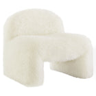Modway - Mina Fausse fourrure Chaise d’accent - Blanc-Rembourrage en fausse fourrure
