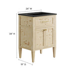 Modway - Elysian 24" Vanette de salle de bain - Burl noir-Bassin d’évier en céramique