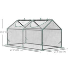 Outsunny - serre tunnel mini portable 47 po L x 23,6 po l x 23,6 po H avec 2 fenêtres- Serre avec 2 entrées à fermeture éclair, offre une circulation de l’air et une pénétration de la lumière  
