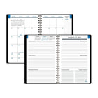 Mead - Agenda Upper Class scolaire hebdomadaire/mensuel pour étudiants 2026-2027 - 8 ½ po x 6 po - couverture noire - bilingue-Reliure à double spirale résistante aux accrocs et qui repose à plat pour une utilisation facile