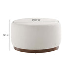 Modway - Tilden Grande boucle ronde de 29" Rembourré Ottoman - Noyer des nuages-Rembourrage en mousse dense