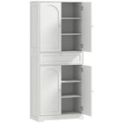HOMCOM - Armoire de cuisine haute 72,4 po avec portes - blanc-Le rangement entièrement fermé garde les fournitures de cuisine organisées et à l’abri de la poussière 