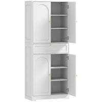 HOMCOM - Armoire de cuisine haute 72,4 po avec portes - blanc-Le rangement entièrement fermé garde les fournitures de cuisine organisées et à l’abri de la poussière 