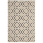 Modway - Linza Treillis Wave Abstract à l’intérieur et à l’extérieur Tapis de 5 pi l x 8 pi L - Beige et gris-Tapis de treillis Wave Abstract