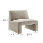 Modway - Amita Chenille Rembourré Chaise d’accent - Kaki-Sellerie en chenille