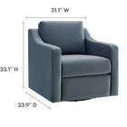 Modway - Liora Performance Velvet Fauteuil - Cadet Blue-Coussin de dossier et de siège amovible
