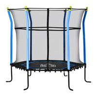 Soozier - Trampoline pour enfants avec filet de protection - 64" de diamètre - Bleu-Offrez à votre enfant des heures de plaisir rebondissant avec ce mini trampoline 