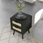 HOMCOM - Table de nuit design bohème - noir - lot de 2-Montage requis 