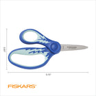 Fiskars - Ciseaux pointus gauchers pour enfants- 13 cm - Bleu-Longueur : 5 po