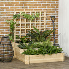 Outsunny - jardinière surélevée à 3 niveaux avec treillis pour plantes grimpantes - naturel-3 jardinières pour diverses plantes, légumes et plus encore
