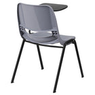Flash Furniture - Chaise coquille ergonomique grise avec accoudoir-tablette rabattable pour gauchers-Capacité de poids de 880 lb