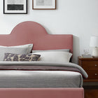 Modway - Sunny Performance Velvet Lit simple, Rose poussiéreuse-Poutre centrale renforcée et jambes de soutien