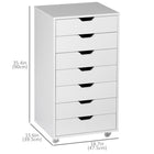 Vinsetto - Armoire de classement mobile format lettre/A4 avec tiroirs et roulettes - blanc-Conception anti-basculement pour s'assurer qu'il ne tombera pas 
