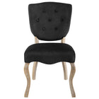 Modway - Array Français vintage Performance Velvet Fauteuil d’appoint de salle à manger - Noir-Capsules de pied non marquées