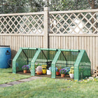 Outsunny - serre portable mini avec portes à enroulement zippées - 9 pi x 3 pi x 3 pi - vert- Idéale pour prolonger la saison de croissance des plantes et les protéger des intempéries extrêmes  
