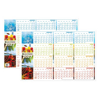Day-Timer - Planificateur mural flexible effaçable horizontal saisonnier 2027 - 23 7/8 po H x 36 po l - multicolore - bilingue-Format des pages : 23 7/8 po H x 36 po l