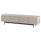 Hudson&Canal - Meuble TV Whitman pour téléviseurs jusqu'à 85 pouces - Blanc aulne-Le dessus a une capacité de poids de 75 lb, la zone de rangement intérieure peut contenir 45 lb dans chaque section