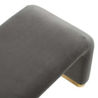 Modway - Koda Performance Velvet Banc long de la chute d’eau - Brass Storm Grey-8