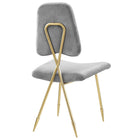 Modway - Ponder Performance Velvet Fauteuil d’appoint de salle à manger - Gris-Limite de poids : 330 lbs.
